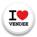 Badge I Love Vendée sur fond blanc