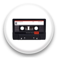 Badge Cassette Audio noire