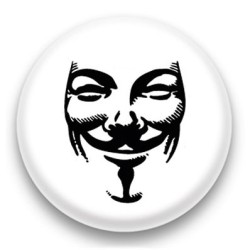 Badge Anonymous fond blanc