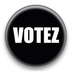 Badge Votez fond noir