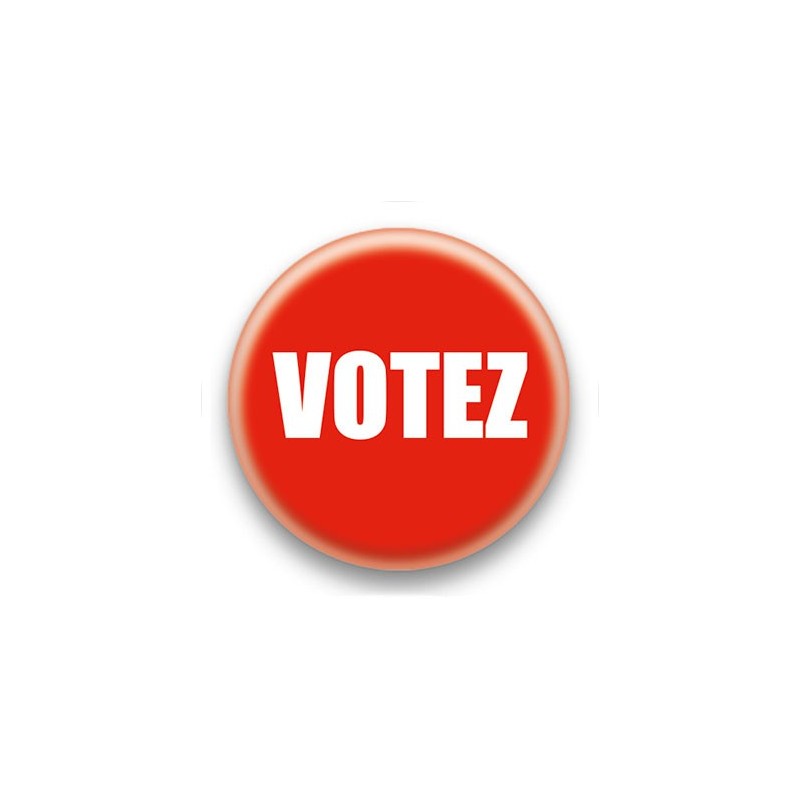 Badge Votez fond rouge