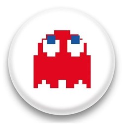 Badge Ghost Pacman Rouge