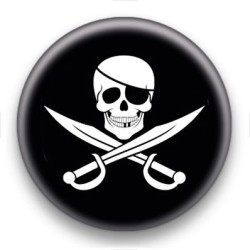 Badge Symbole Pirate fond noir