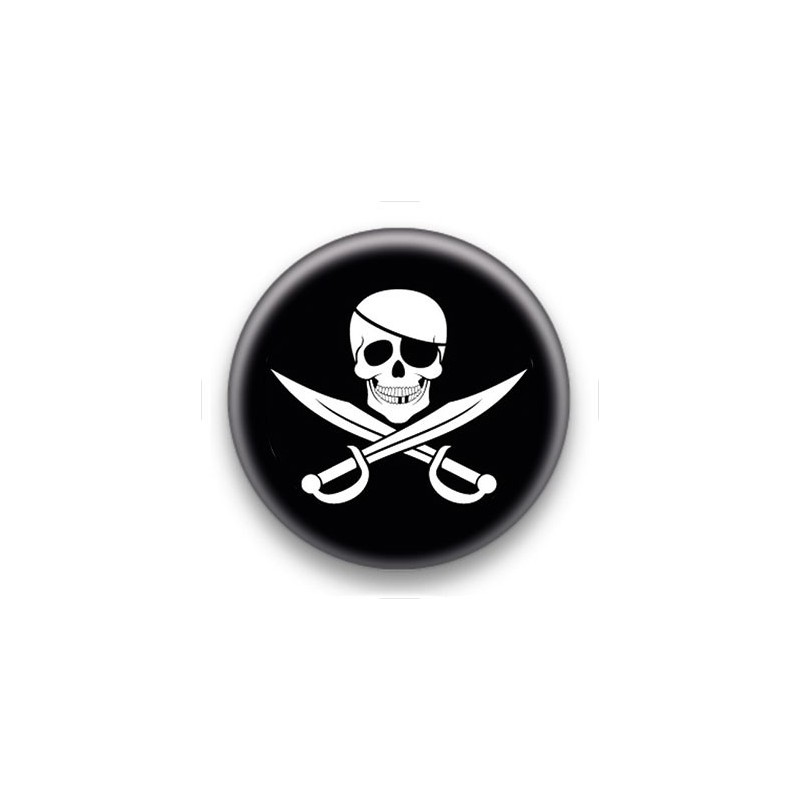 Badge Symbole Pirate fond noir