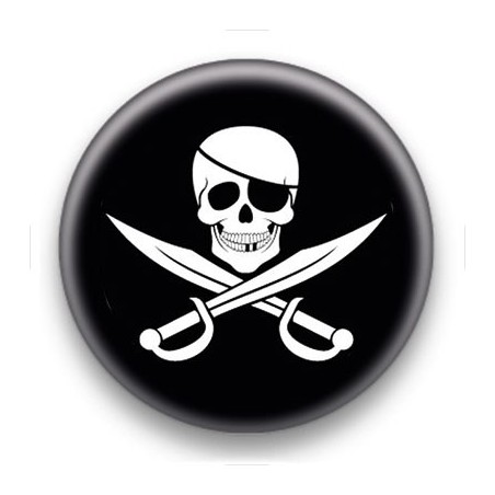 Badge Symbole Pirate fond noir