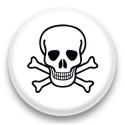 Badge Tête de mort fond blanc