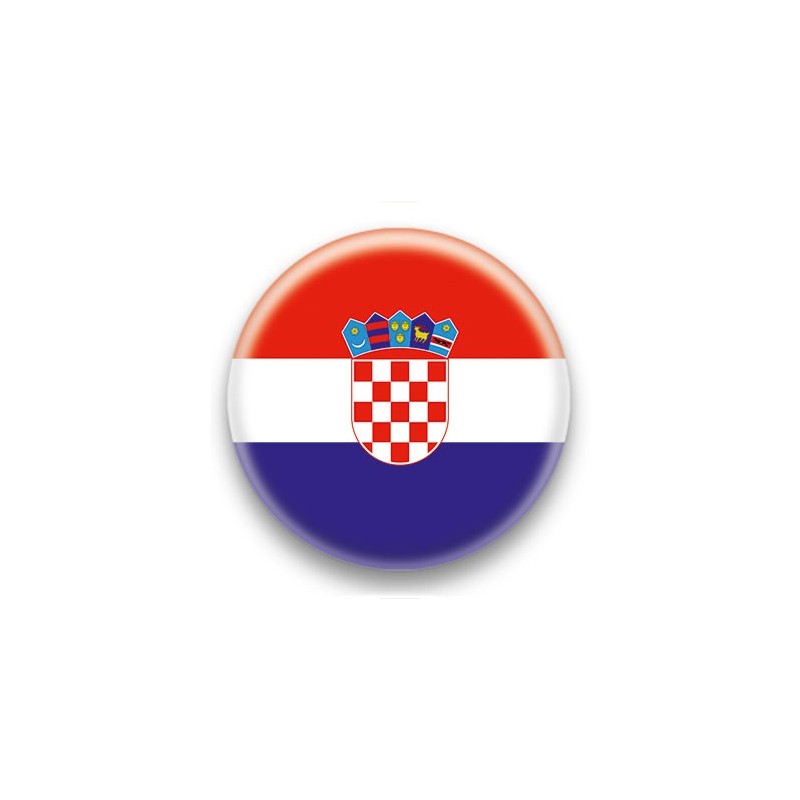 Badge Bouton 25mm Drapeau Croatie Badge Bouton 25mm Drapeau Croatie