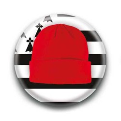 Badge bonnet rouge drapeau breton