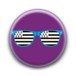 Badge Lunettes bleues drapeau breton