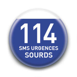 Magnet rond : 114 SMS urgences sourds