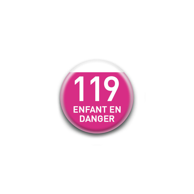 Magnet rond : 119 Enfant en danger