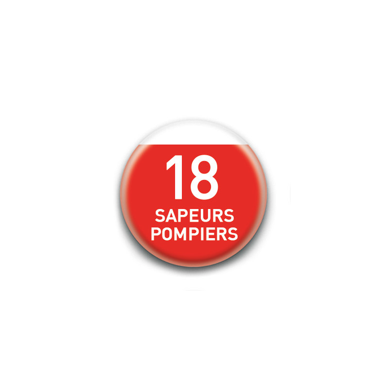 Magnet rond : 18 Pompiers