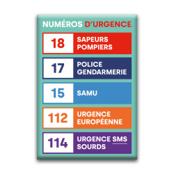 Magnet rectangle : Numéros d'urgence