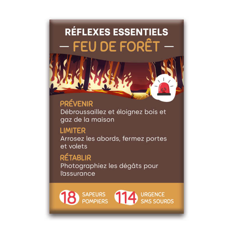 Magnet rectangle : Réflexes feu de forêt