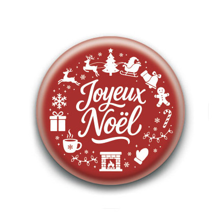 Badge : Joyeux Noël (rouge)