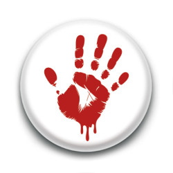 Badge : Main Rouge ( blanc)