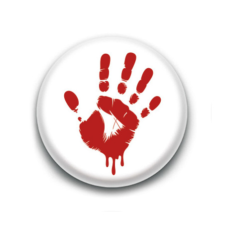 Badge : Main Rouge ( blanc)