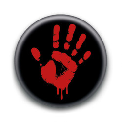 Badge : Main Rouge ( noir )