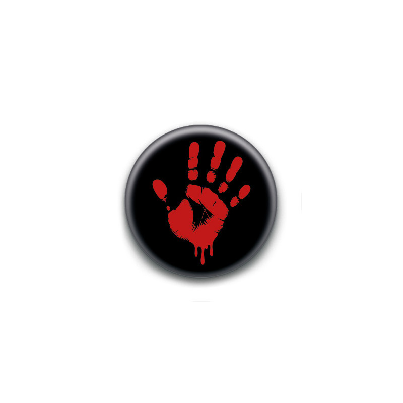 Badge : Main Rouge ( noir )
