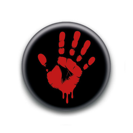 Badge : Main Rouge ( noir )