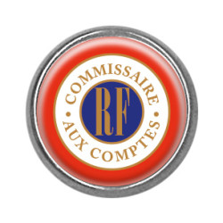 Pin's rond chromé : Commissaire aux comptes