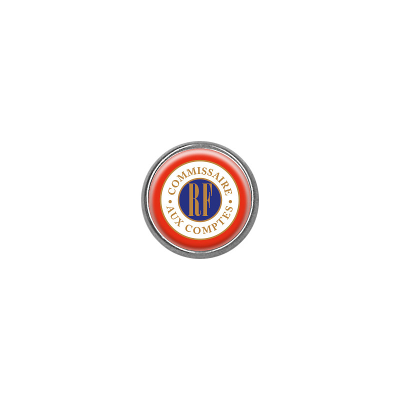 Pin's rond chromé : Commissaire aux comptes