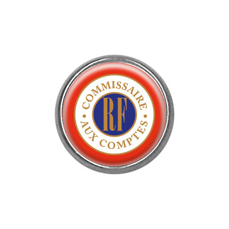 Pin's rond chromé : Commissaire aux comptes