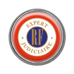 Pin's rond chromé : Expert judiciaire