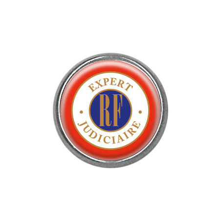 Pin's rond chromé : Expert judiciaire