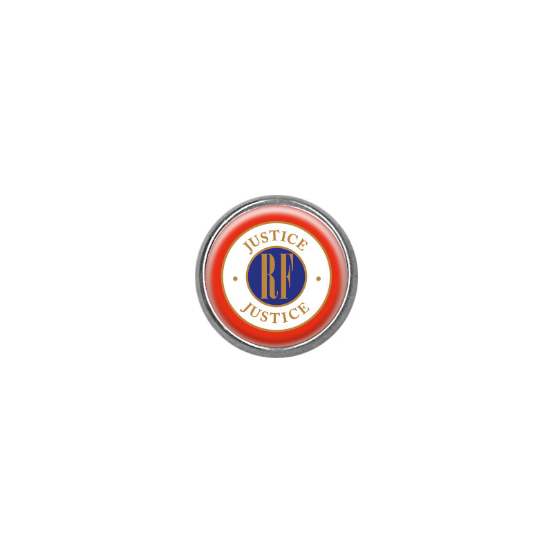 Pin's rond chromé : Justice