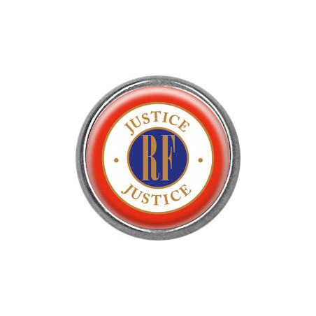 Pin's rond chromé : Justice