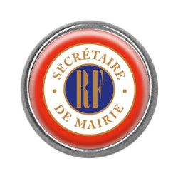 Pin's rond chromé : Secrétaire de mairie