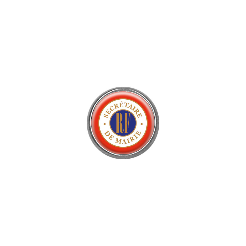 Pin's rond chromé : Secrétaire de mairie