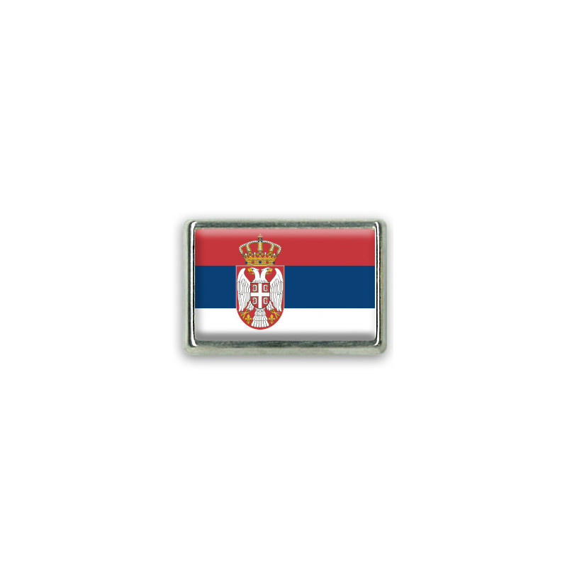 Pins rectangle : Drapeau Serbie