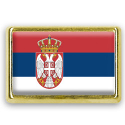 Pins rectangle : Drapeau Serbie