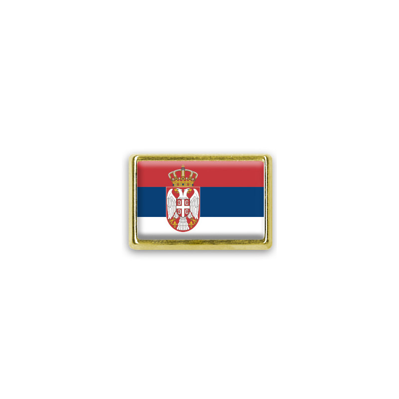 Pins rectangle : Drapeau Serbie