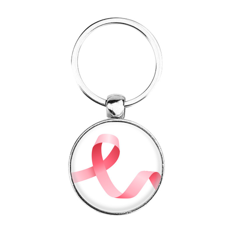 Porte-clés : Ruban rose
