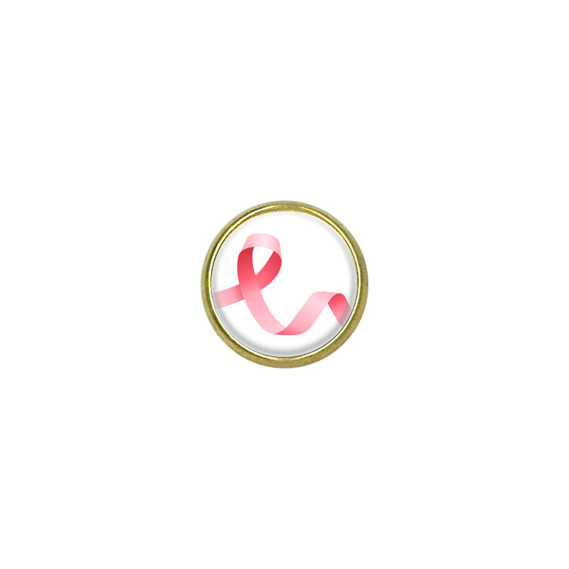 Pins rond : Ruban rose
