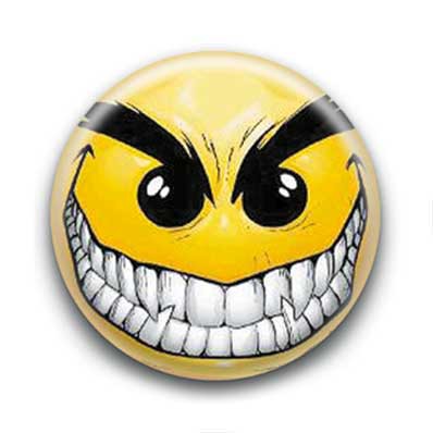Badge Smiley Mechant Badge Smiley Mechant