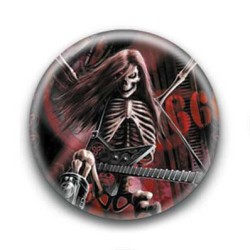 Badge Squelette avec guitare
