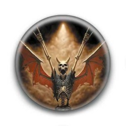 Badge Squelette signe rock
