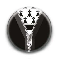 Badge Zip Noir Drapeau Breton
