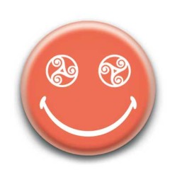 Badge : Smiley triskel orange