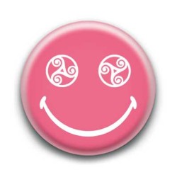 Badge : Smiley triskel rose