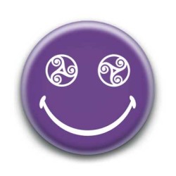 Badge : Smiley triskel violet