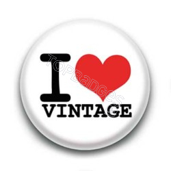 Badge I Love Vintage Sur Fond Blanc