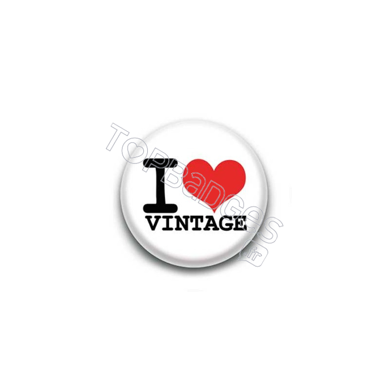 Badge I Love Vintage Sur Fond Blanc