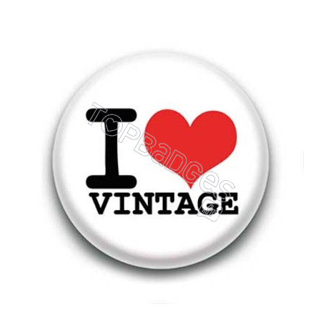 Badge I Love Vintage Sur Fond Blanc