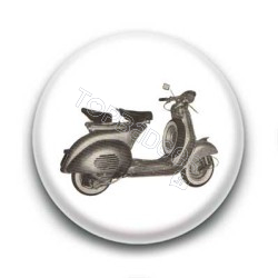 Badge Vespa Noir Et Blanc Fond Blanc 