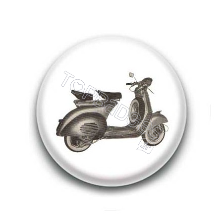 Badge Vespa Noir Et Blanc Fond Blanc 